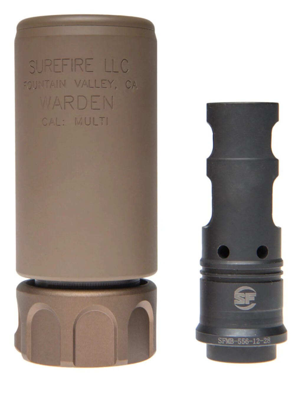 Angry Gun QD WARDEN BLAST Silencer (Full Markings), 14- mm (CCW) - Tan
