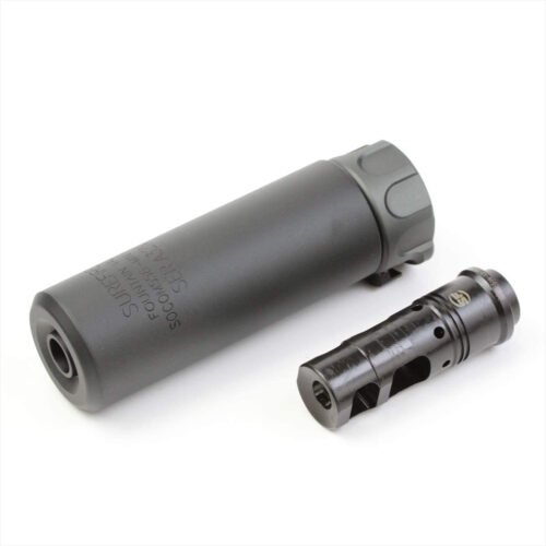 Angry Gun QD Mini SOCOM556 Silencer (Full Markings), 14- mm (CCW) - Tan
