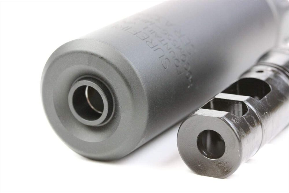 Angry Gun QD Mini SOCOM556 Silencer (Full Markings), 14- mm (CCW) - Tan