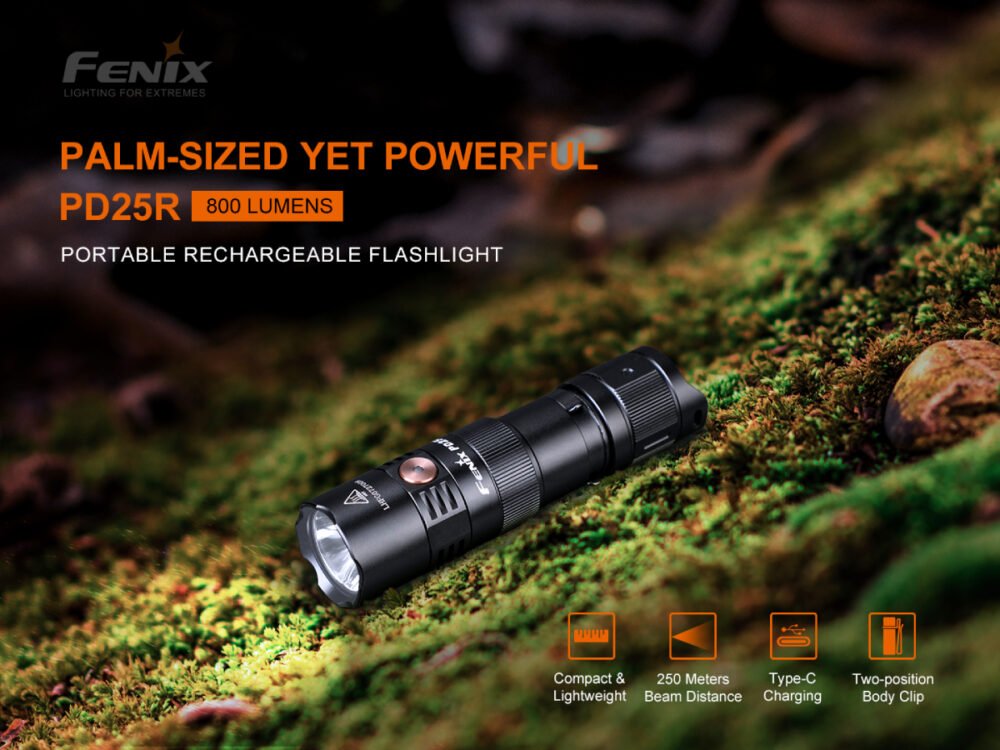 LED Rechargeable EDC flashlight Fenix PD25R