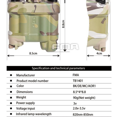 FMA PVS-31 Functional NVG Battery Case with IR Beacon - MC