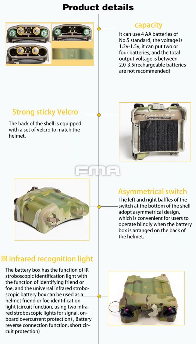 FMA PVS-31 Functional NVG Battery Case with IR Beacon - MC