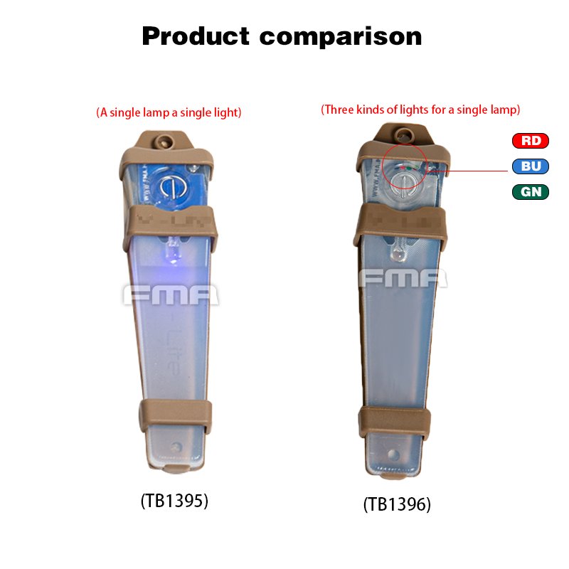 FMA V-LITE Multi-Color Tactical Position Safety Marker, Tan Case - Multicolor