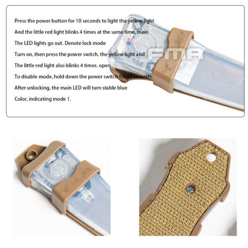 FMA V-LITE Multi-Color Tactical Position Safety Marker, Tan Case - Multicolor