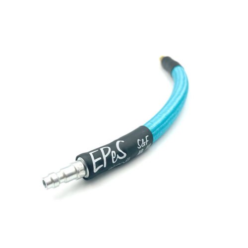 43018 EPeS IGL HPA S a F Braided Hose, 20 cm, QD Foster plus 1/8 NPT - Ocean Blue