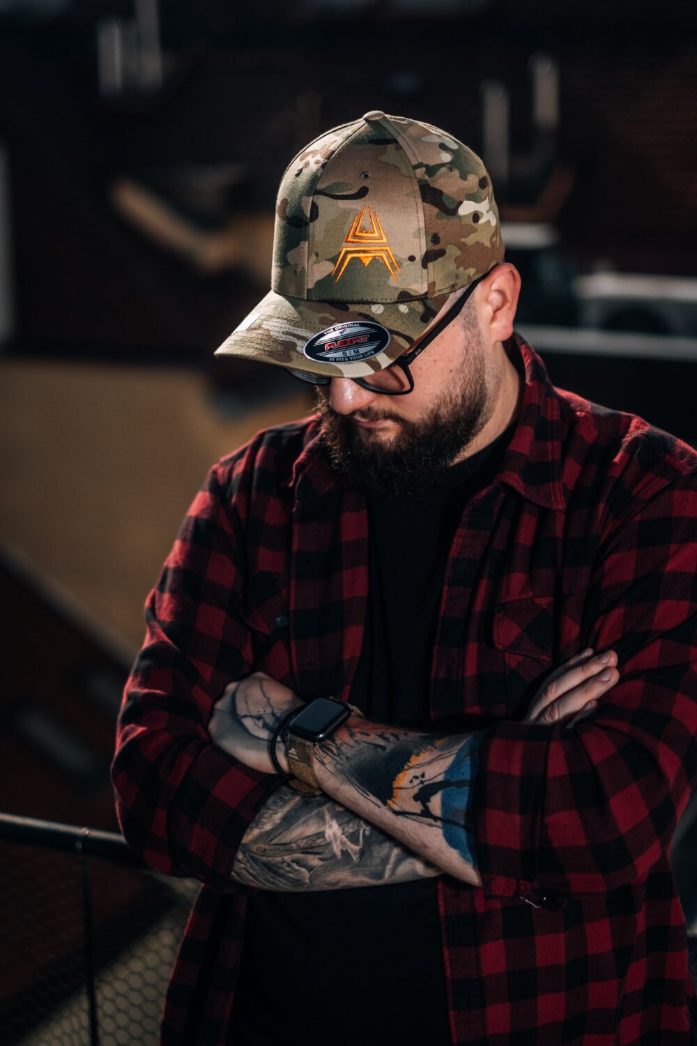 FLEXFIT Cap ANAREUS Spider logo orange - Multicam(R)