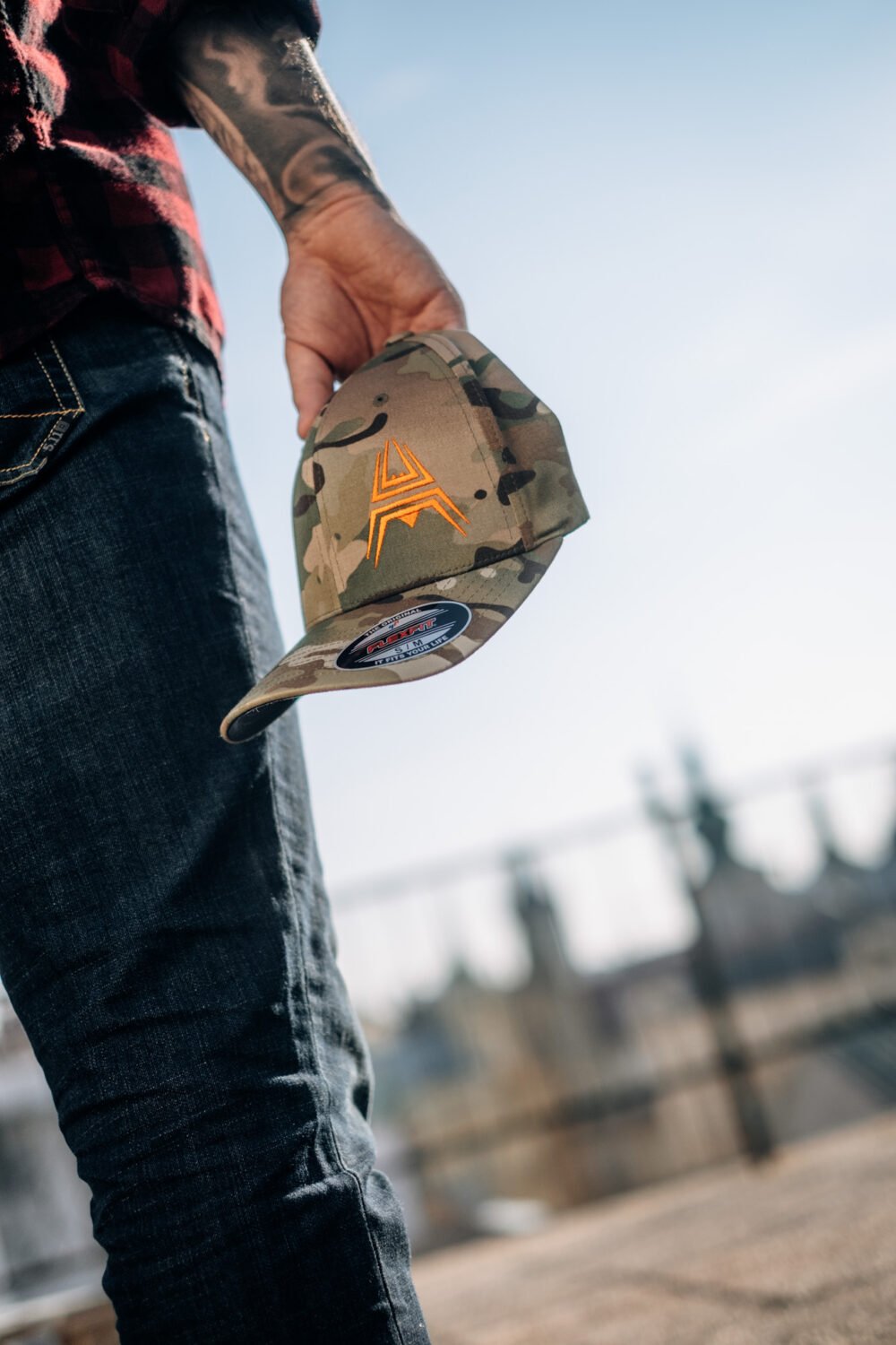 FLEXFIT Cap ANAREUS Spider logo orange - Multicam(R)