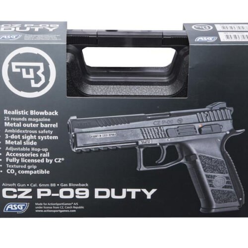 ASG CZ P-09 GBB Pistol with Metal Slide, Hard Case - Black