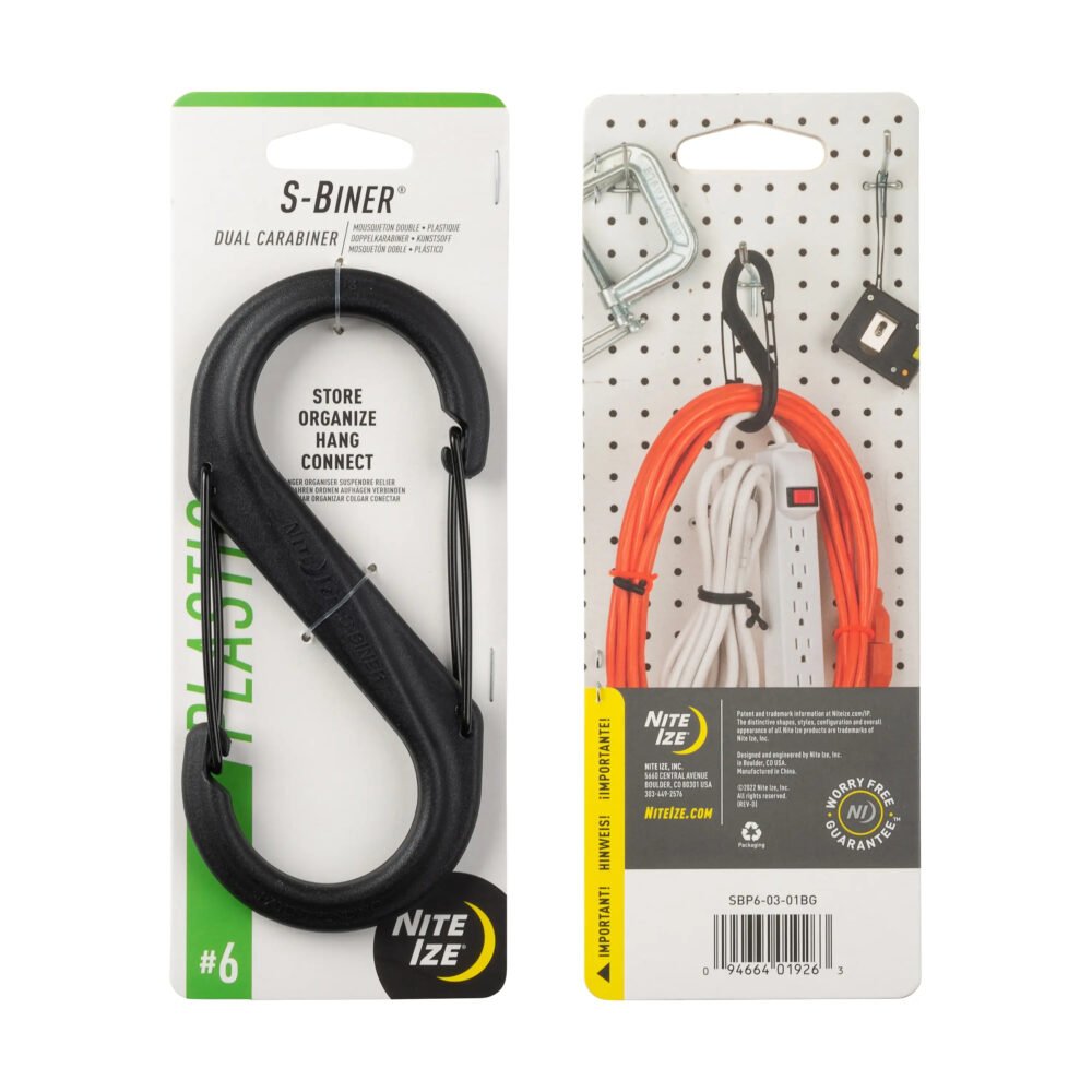 43976 S-BINER(R) PLASTIC DUAL CARABINER, black - size 6