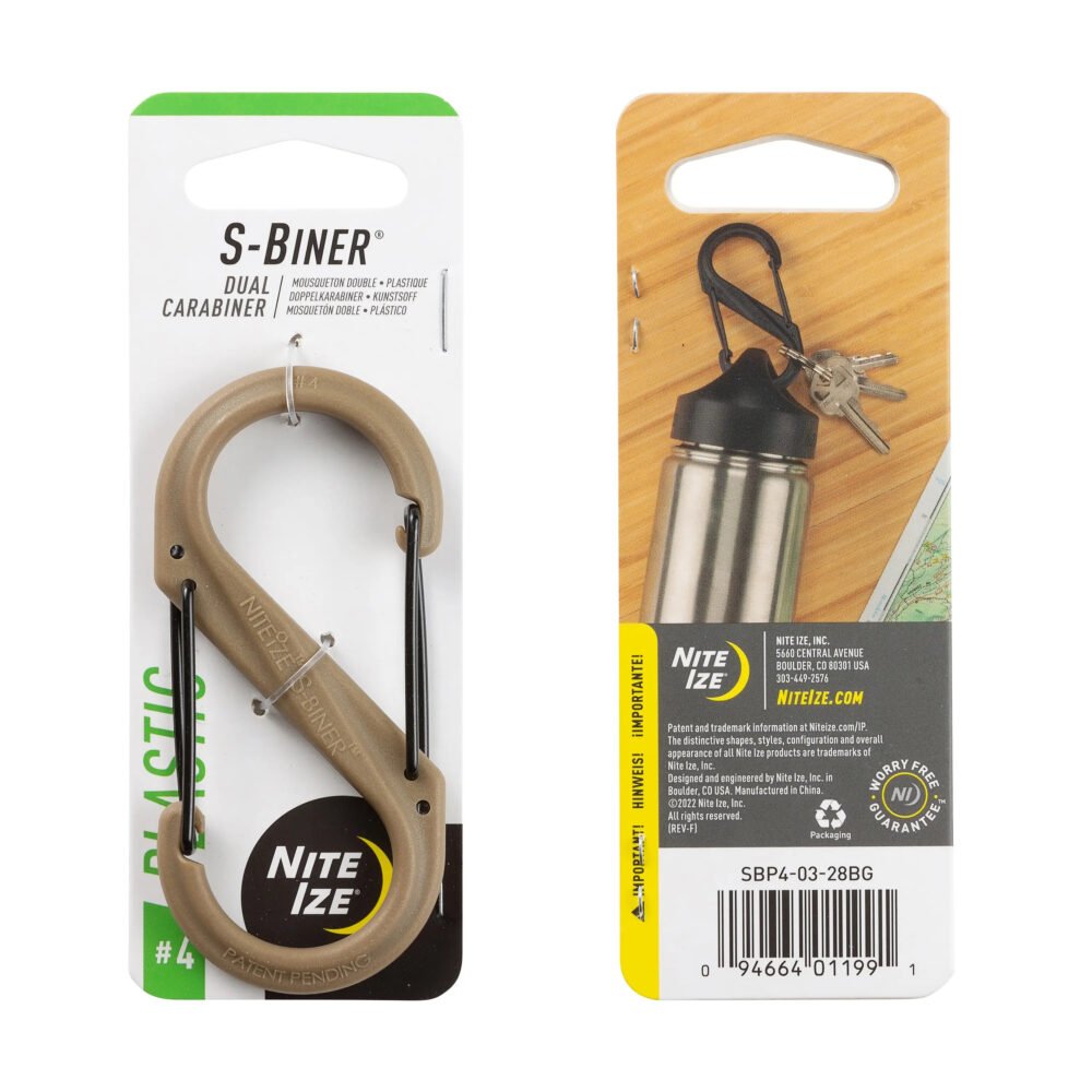 43977 S-BINER(R) PLASTIC DUAL CARABINER, coyote - size 4