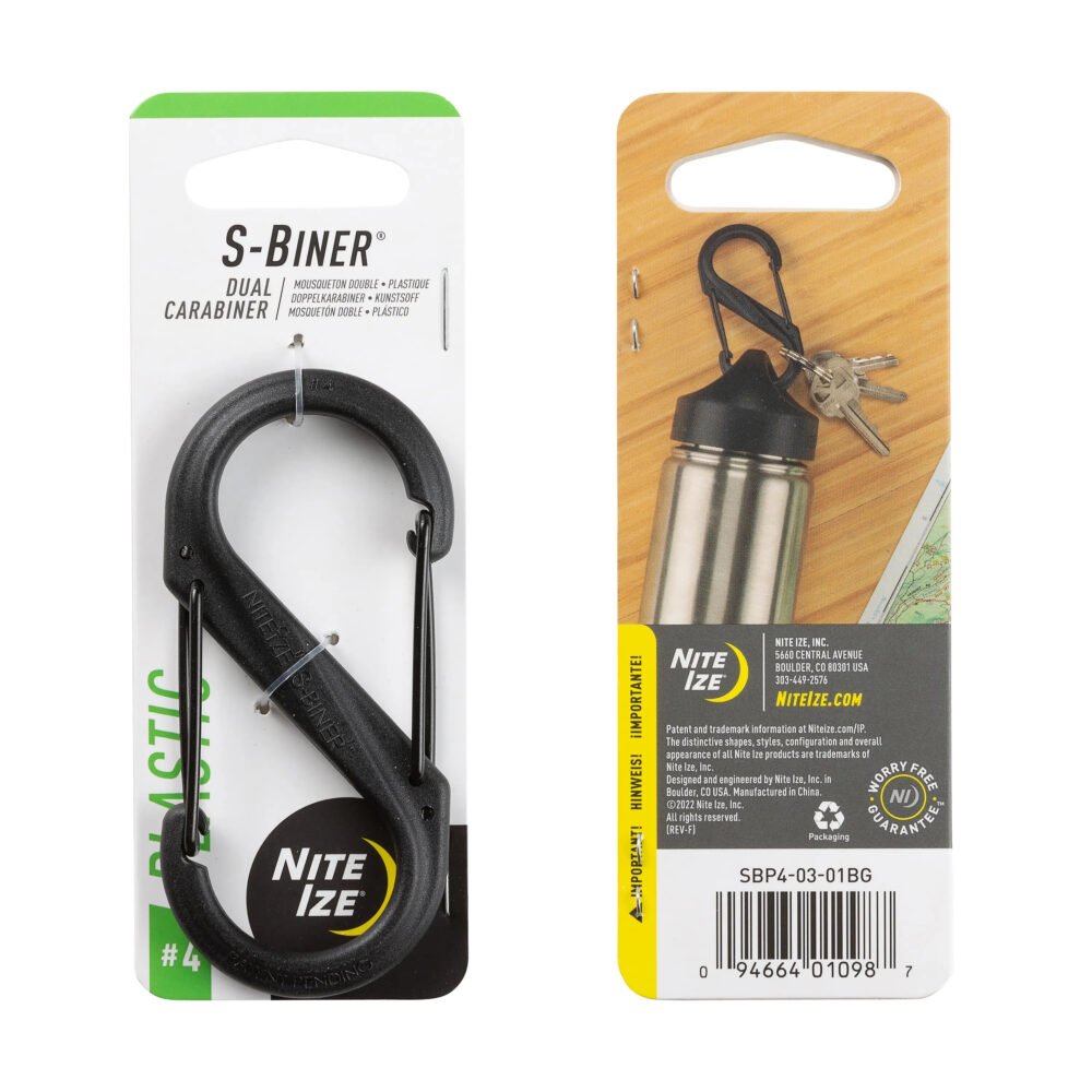 43978 S-BINER(R) PLASTIC DUAL CARABINER, black - size 4