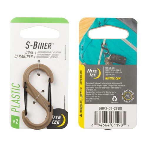 43979 S-BINER(R) PLASTIC DUAL CARABINER, coyote - size 2
