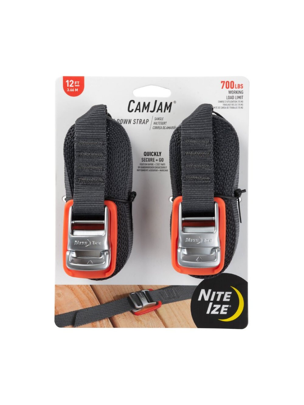44229 Nite Ize CamJam(R) Tie Down Straps 12ft - 2 Pack