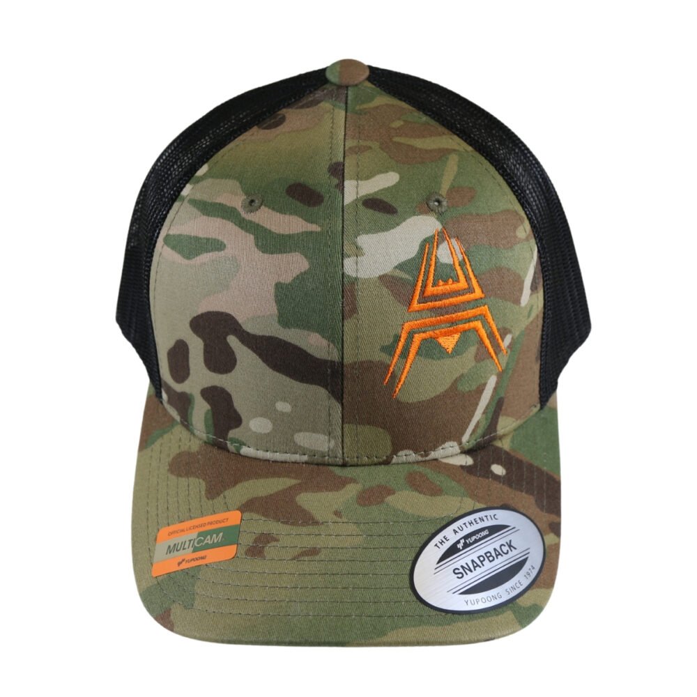 Retro Trucker Cap ANAREUS Spider logo orange - Multicam(R)