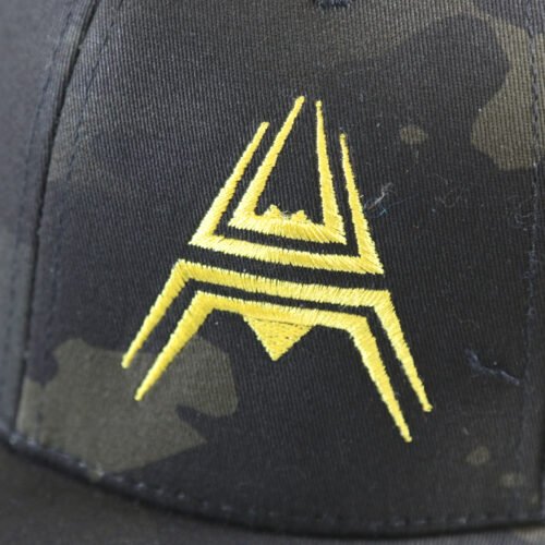 Retro Trucker Cap ANAREUS Spider logo yellow - Multicam BLACK(R)