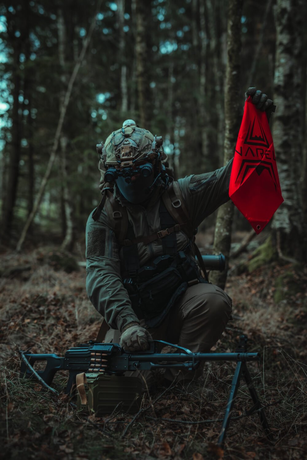 ANAREUS dead rag with velcro - red