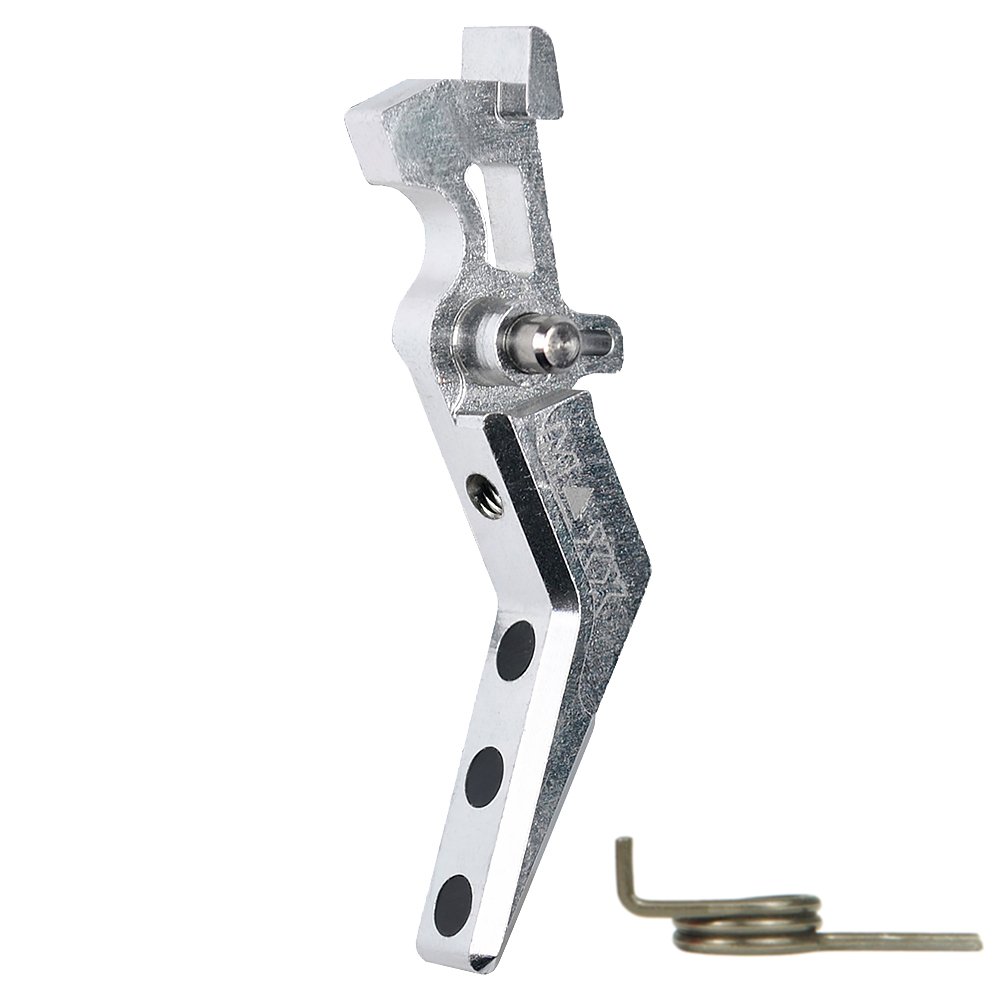 44910 CNC Aluminum Advanced Trigger (Style A) (Silver) for M16 AEG Series