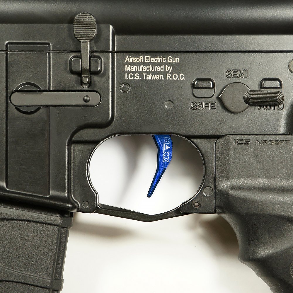 CNC Aluminum Advanced Trigger (Style C) (Blue) for M16 AEG Series