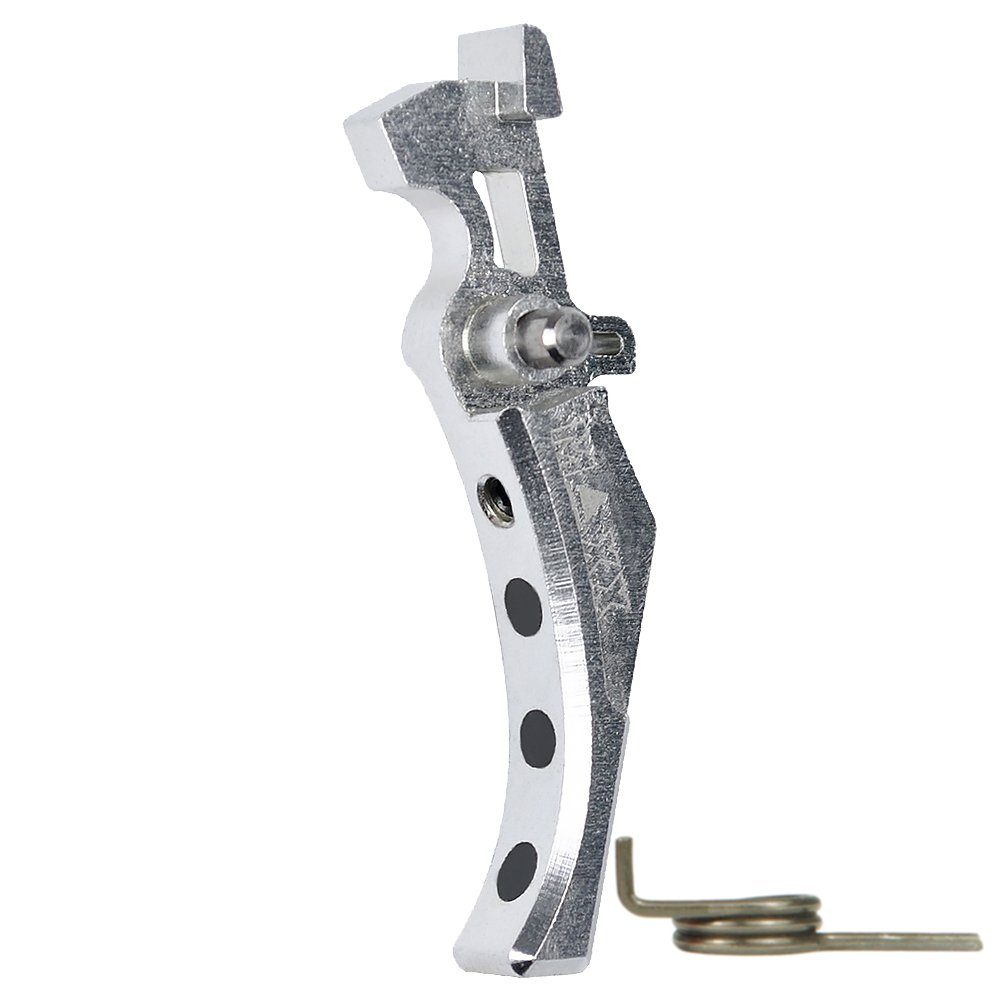 45128 CNC Aluminum Advanced Trigger (Style D) (Silver) for M16 AEG Series
