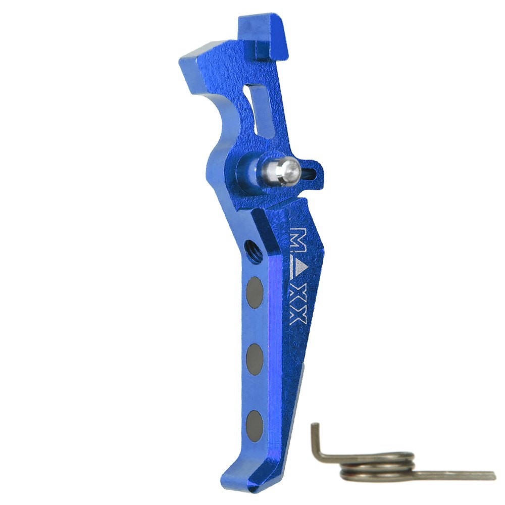 45143 CNC Aluminum Advanced Trigger (Style E) (Blue) for M16 AEG Series