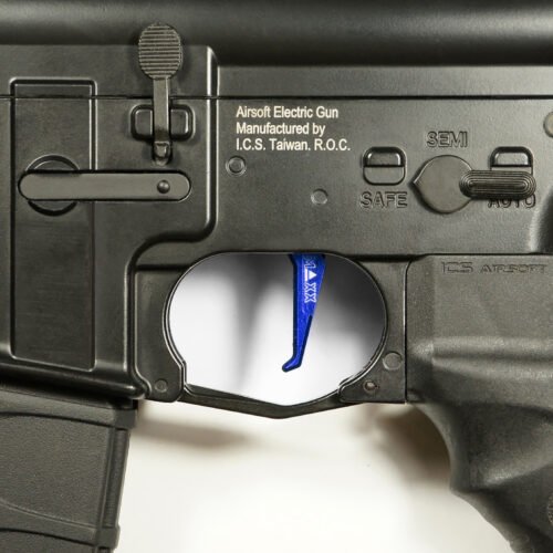 45147 CNC Aluminum Advanced Trigger (Style E) (Blue) for M16 AEG Series