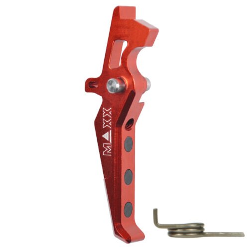 CNC Aluminum Advanced Trigger (Style E) (Red) for M16 AEG Series
