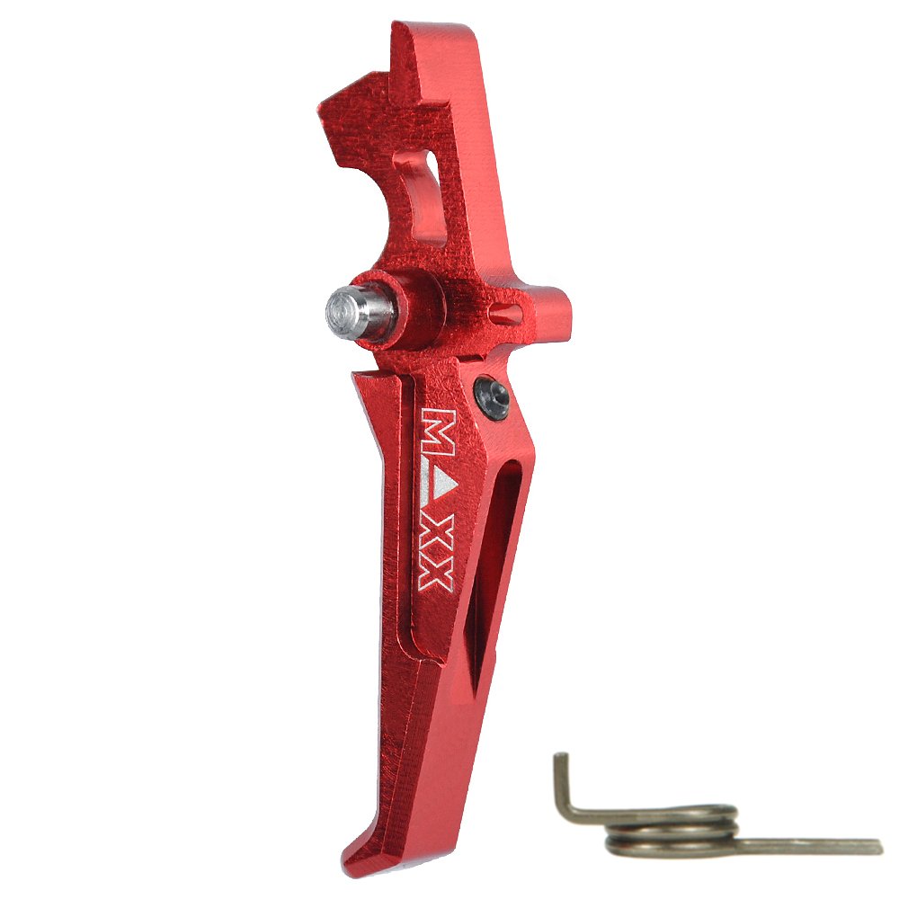 CNC Aluminum Advanced Trigger (Style E) (Red) for M16 AEG Series