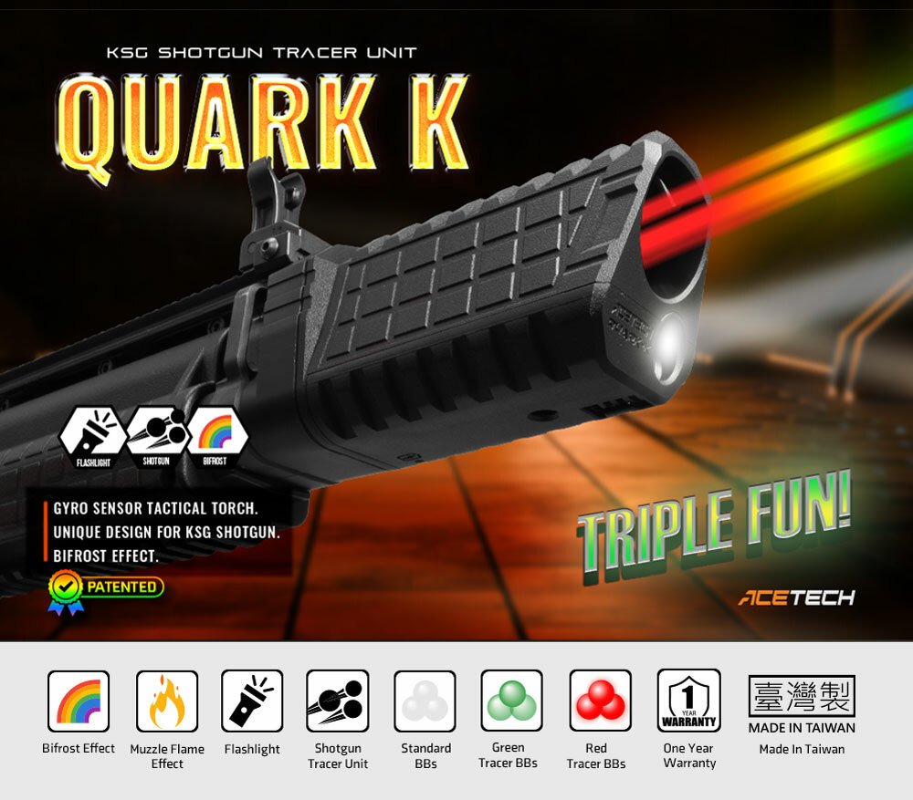45175 AceTech QUARK K (BIFROST) Tracer Unit with Flashlight for TM KSG - Black