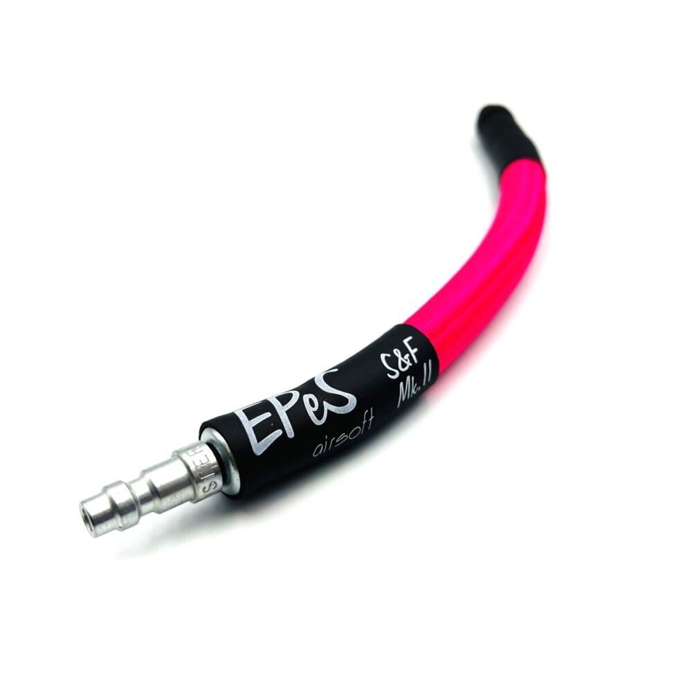 EPeS IGL HPA S a F Braided Hose, 20 cm, QD Foster  plus  1/8 NPT - Neon Pink