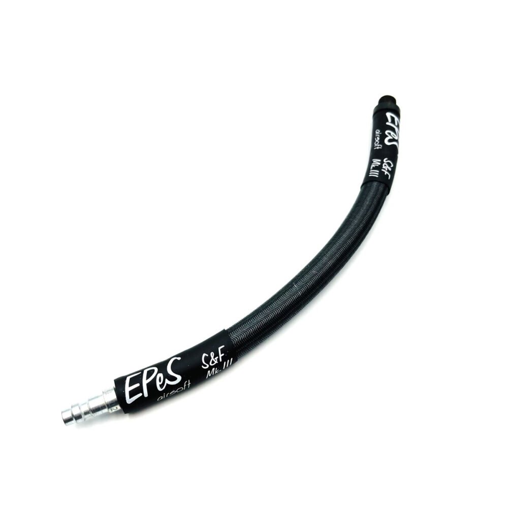 EPeS IGL HPA S a F Braided Hose, 20 cm, QD Foster  plus  1/8 NPT - Steel Gray