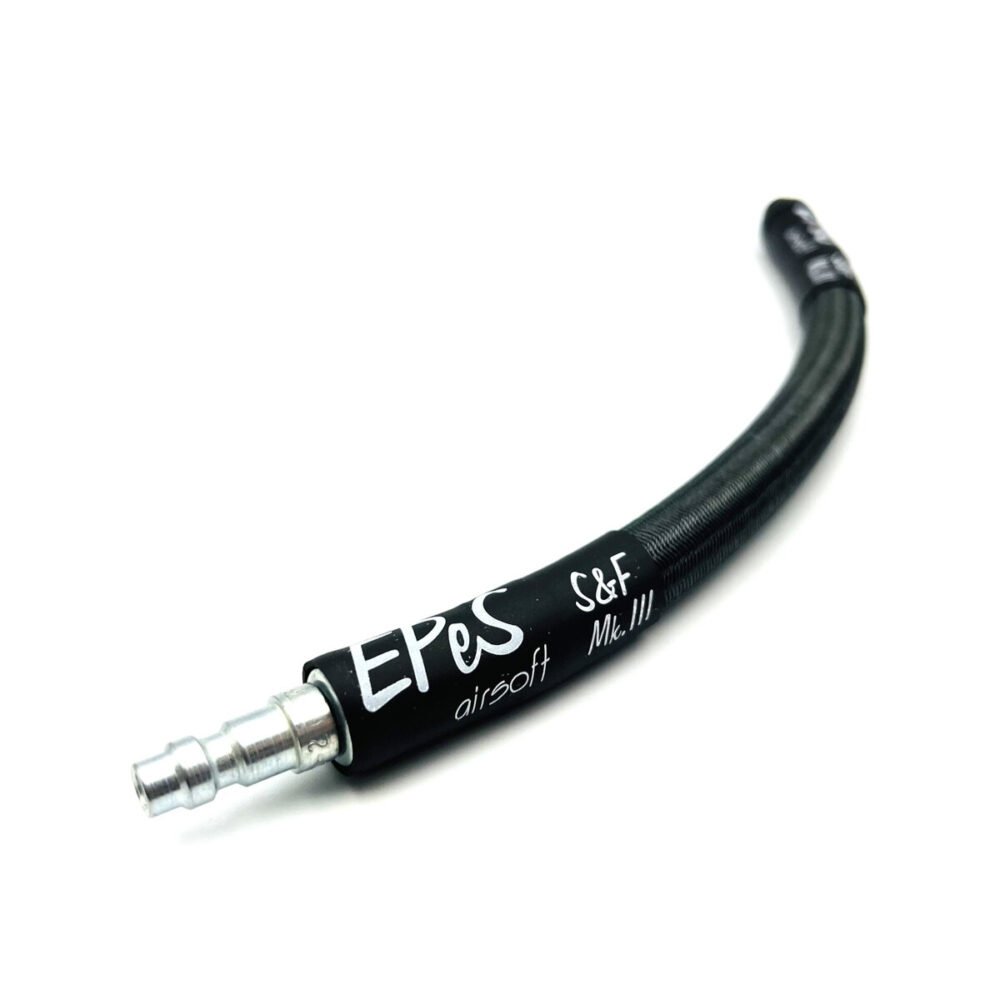 EPeS IGL HPA S a F Braided Hose, 20 cm, QD Foster  plus  1/8 NPT - Steel Gray