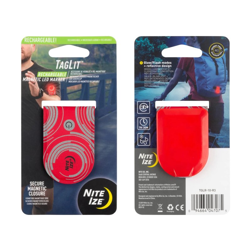 TagLit(TM) Rechargeable Magnetic LED Marker - red