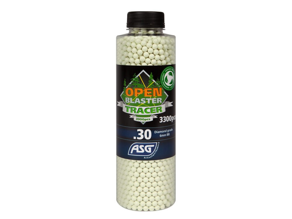 ASG BIO Open Blaster Tracer BBs 0.30g, 3300 BBs - Green (Tracer)