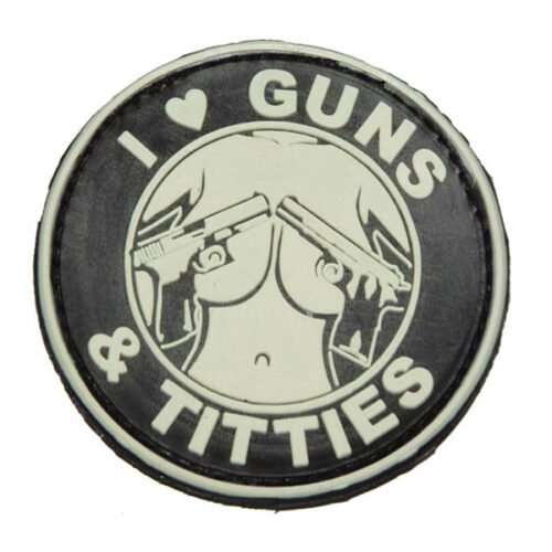 Patch PVC 3D I love guns and titties