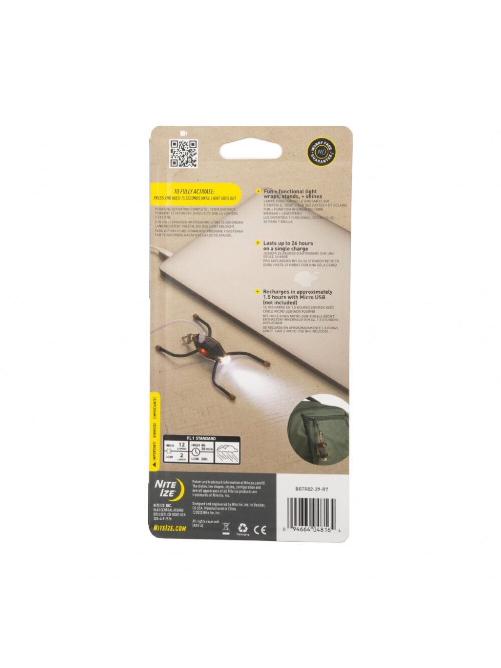 46648 Rechargeable Microlight Nite Ize BugLit(R) - Coyote Black