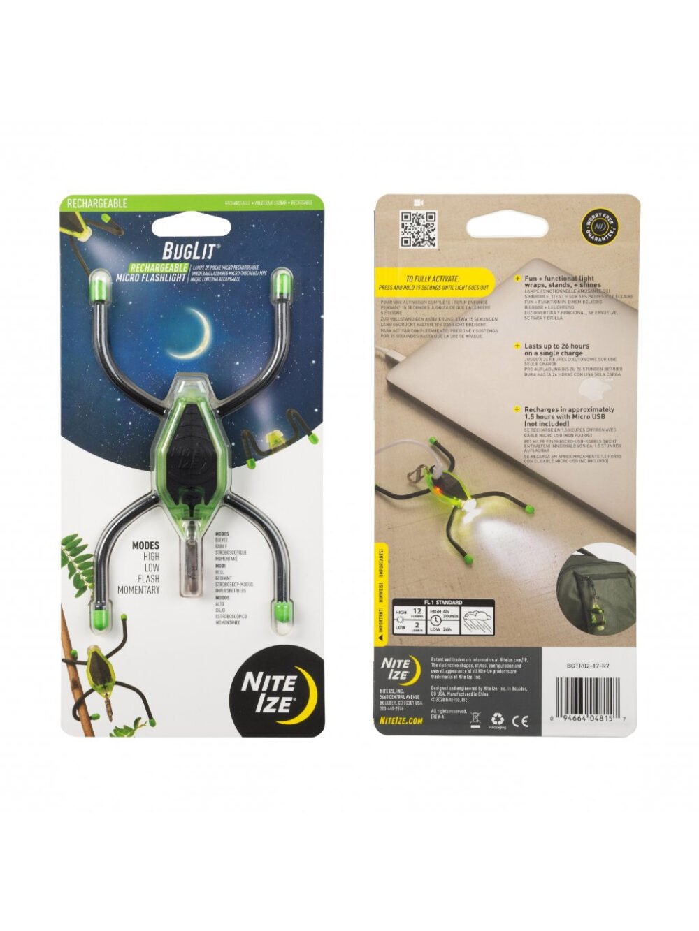 Rechargeable Microlight Nite Ize BugLit(R) - Lime Black