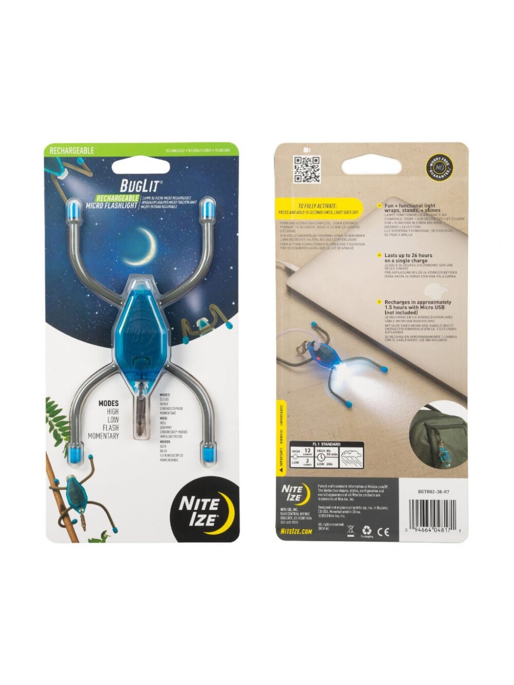 Rechargeable Microlight Nite Ize BugLit(R) - Blue Charcoal