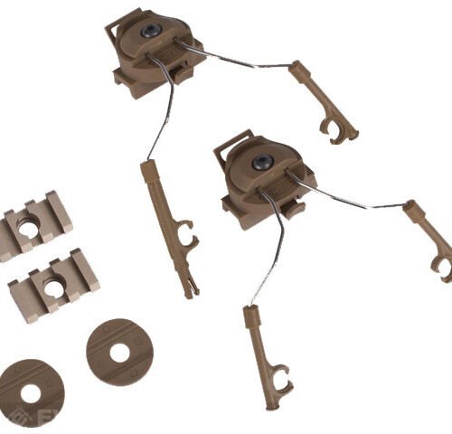 Z Tactical Helmet Rail Adapter Set for COM 1 / 2 Headset ( TAN )