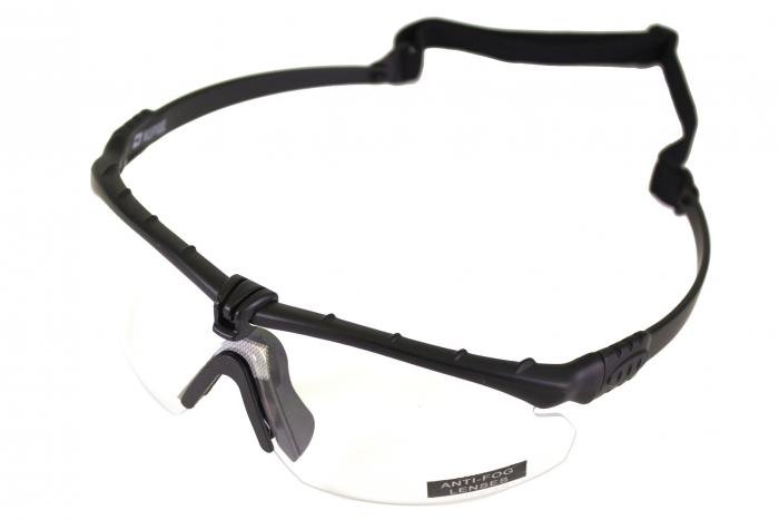 NUPROL Safety Glasses BATTLE PRO'S (with Insert), Clear Lens - Black