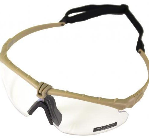 NUPROL Safety Glasses BATTLE PRO'S (with Insert), Clear Lens - Tan