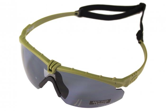 NUPROL Safety Glasses BATTLE PRO'S (with Insert), Smoked Lens - Green