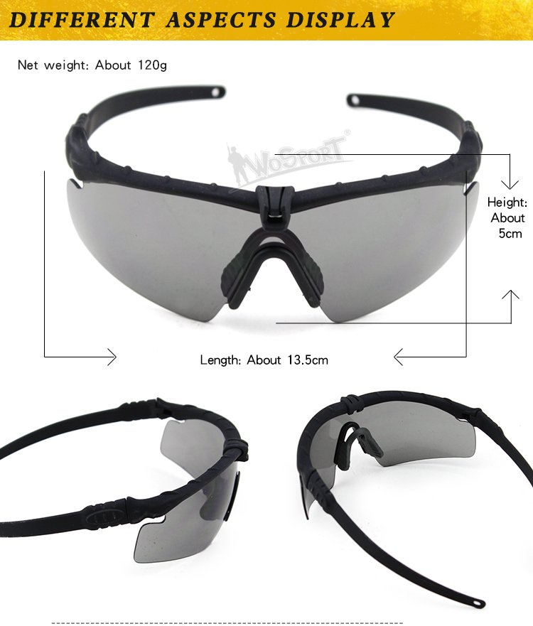 Shooting Safety Goggles MA-69, TAN, Clear