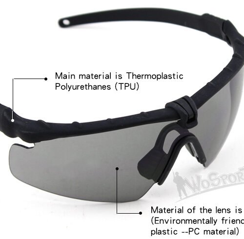Shooting Safety Goggles MA-69, TAN, Clear
