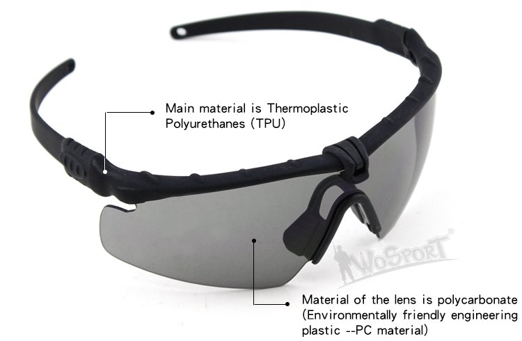 Shooting Safety Goggles MA-69, TAN, Clear