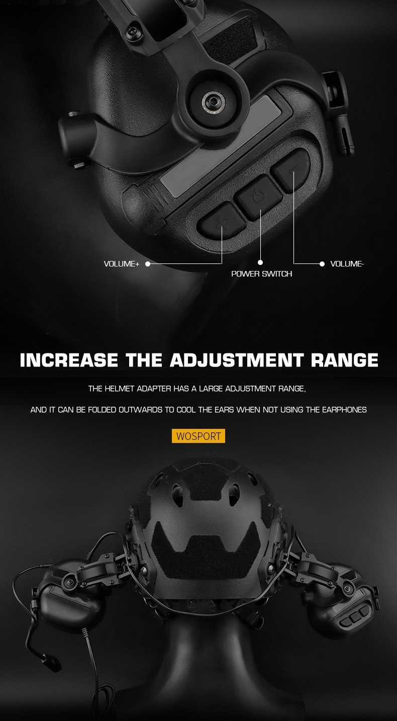 WoSport Active Headset Gen5  plus  FAST Helmet Mount - Green