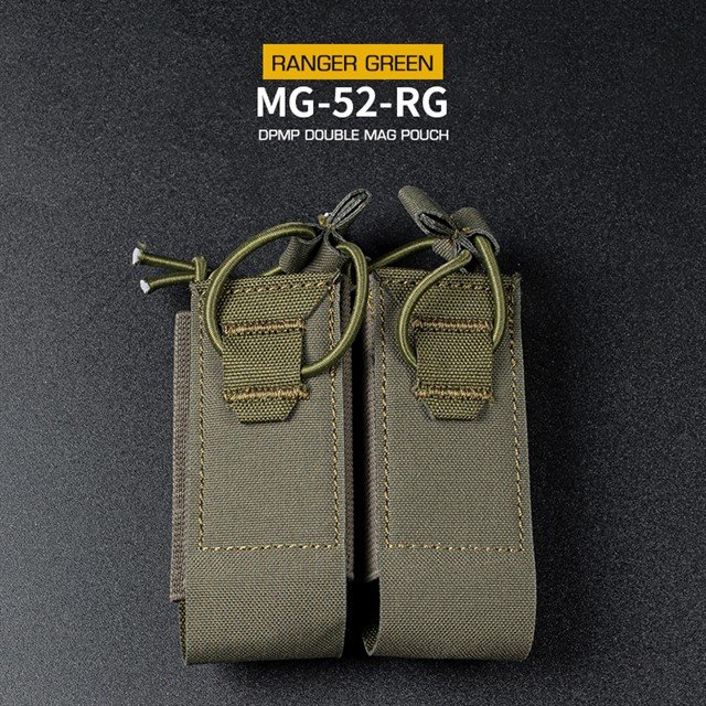 47541 DPMP Molle Double 9mm Magazine Pouch - Ranger Green