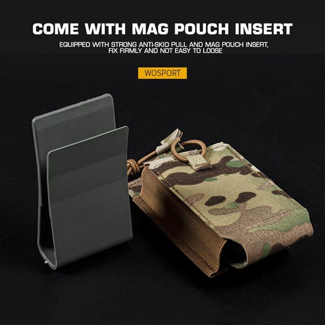 SRMP MOLLE Open Single M4 magazine storage bag/Pouch - Grey