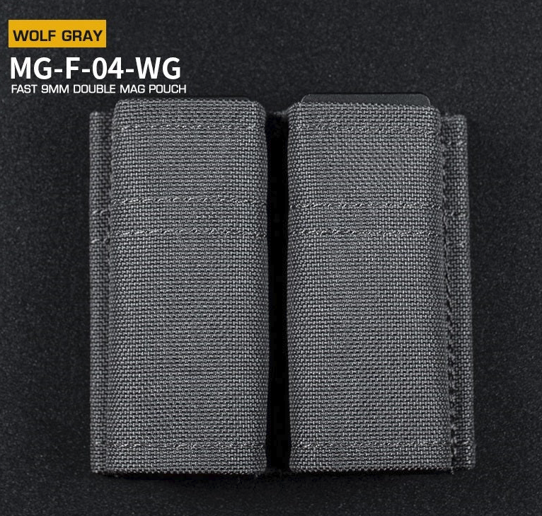 FAST Type Double 9mm Magazine Pouch - Grey