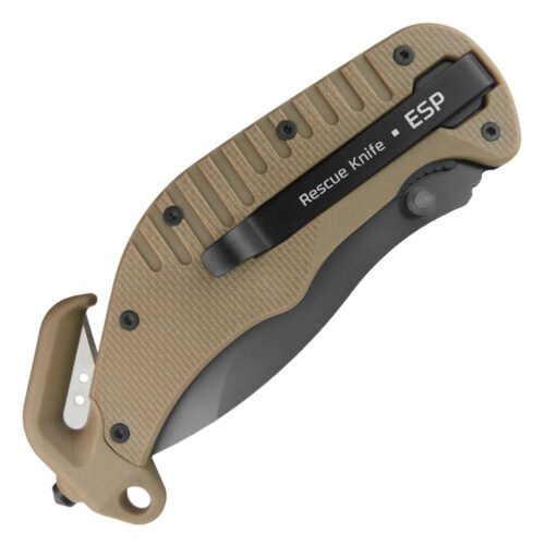 ESP Multi-purpose Folding Knife RESCUE, Smooth Blade - Tan
