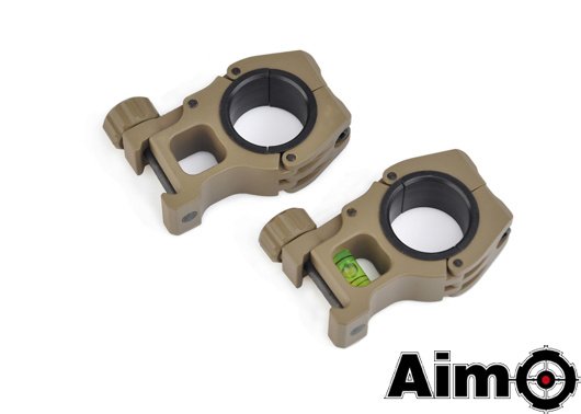 M10 Mount Rings 25.4mm / 30mm - TAN